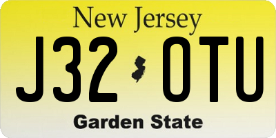NJ license plate J32OTU