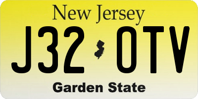NJ license plate J32OTV