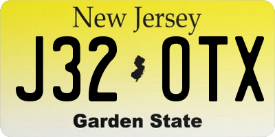 NJ license plate J32OTX