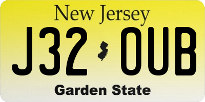 NJ license plate J32OUB
