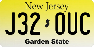 NJ license plate J32OUC