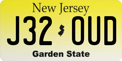 NJ license plate J32OUD