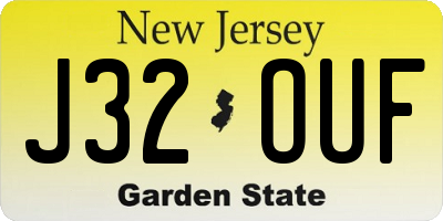 NJ license plate J32OUF