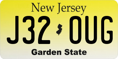 NJ license plate J32OUG