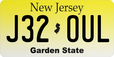 NJ license plate J32OUL