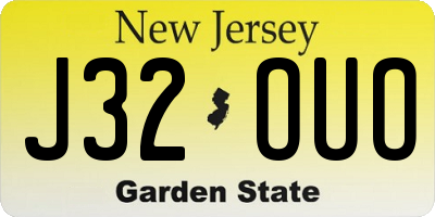 NJ license plate J32OUO