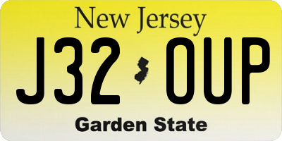NJ license plate J32OUP