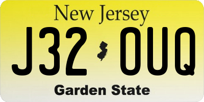 NJ license plate J32OUQ
