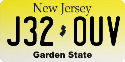 NJ license plate J32OUV