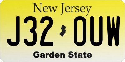 NJ license plate J32OUW
