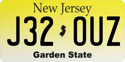 NJ license plate J32OUZ