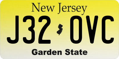 NJ license plate J32OVC
