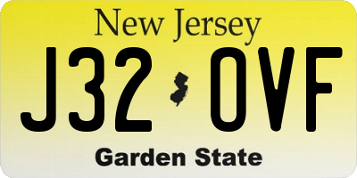 NJ license plate J32OVF