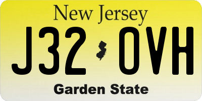 NJ license plate J32OVH
