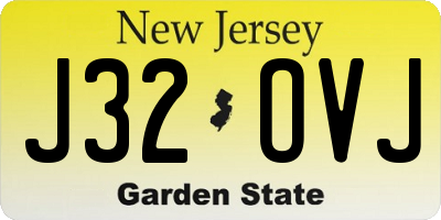 NJ license plate J32OVJ