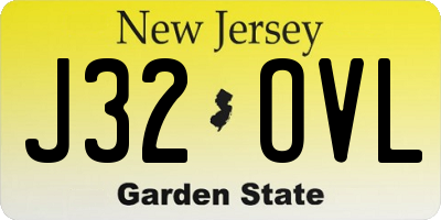 NJ license plate J32OVL