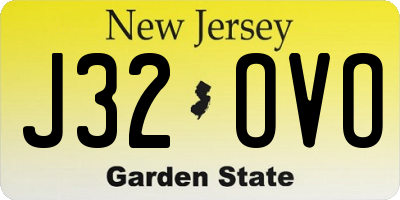 NJ license plate J32OVO