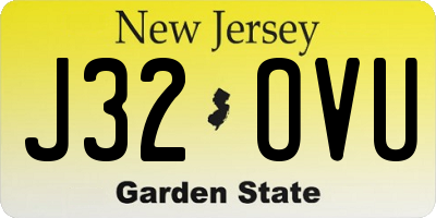 NJ license plate J32OVU