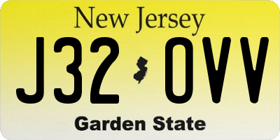 NJ license plate J32OVV