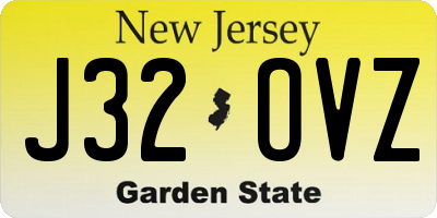 NJ license plate J32OVZ