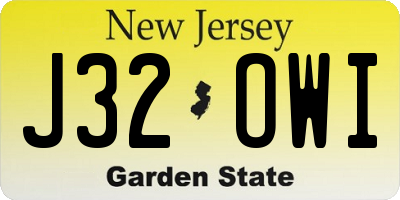 NJ license plate J32OWI