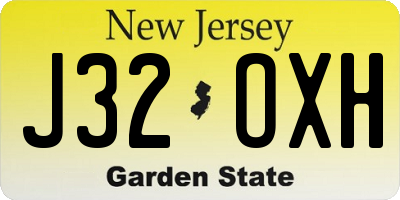 NJ license plate J32OXH