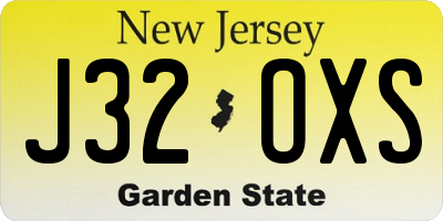NJ license plate J32OXS