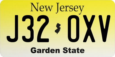 NJ license plate J32OXV