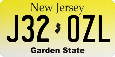 NJ license plate J32OZL