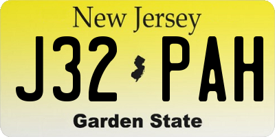 NJ license plate J32PAH