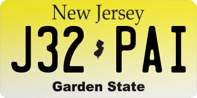 NJ license plate J32PAI