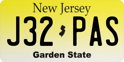 NJ license plate J32PAS