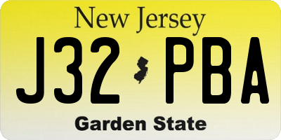 NJ license plate J32PBA