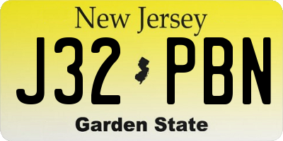 NJ license plate J32PBN