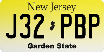 NJ license plate J32PBP
