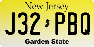 NJ license plate J32PBQ