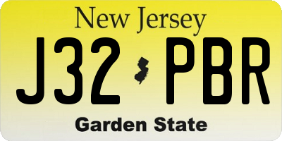 NJ license plate J32PBR