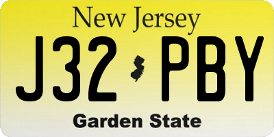 NJ license plate J32PBY