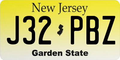 NJ license plate J32PBZ