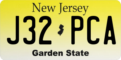 NJ license plate J32PCA