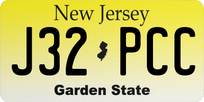 NJ license plate J32PCC