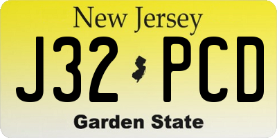 NJ license plate J32PCD
