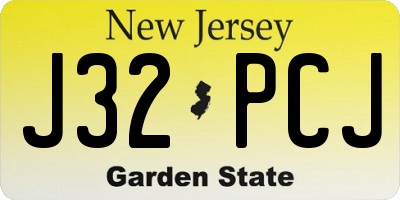 NJ license plate J32PCJ