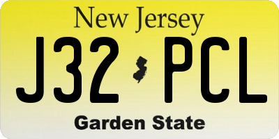 NJ license plate J32PCL