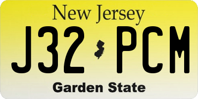 NJ license plate J32PCM
