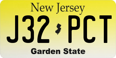 NJ license plate J32PCT