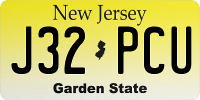 NJ license plate J32PCU