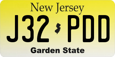 NJ license plate J32PDD