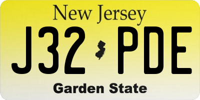 NJ license plate J32PDE