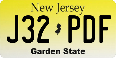 NJ license plate J32PDF